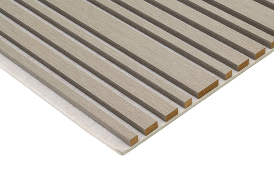 Taupe Linnen – Japandi Akoestisch Wandpaneel 275x60 cm