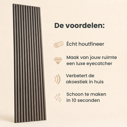 Gerookt Eiken – Akoestisch Wandpaneel, productfoto 4