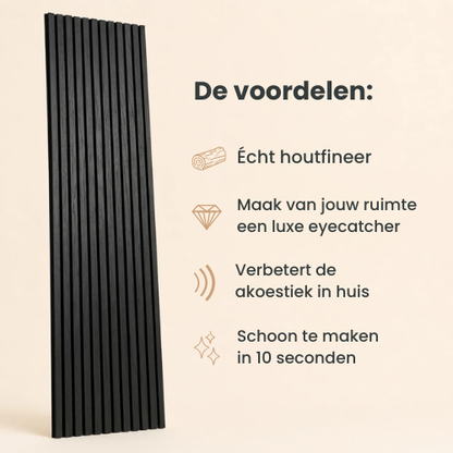 Zwart Oak – Akoestisch Paneel 260x60 cm, productfoto 8