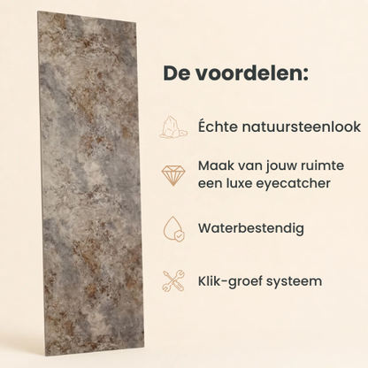 Canyon Brown – Premium SPC Klik Wandpaneel 96x280 cm (4mm), productfoto 5
