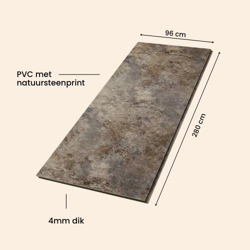 Canyon Brown – Premium SPC Klik Wandpaneel 96x280 cm (4mm), productfoto 6
