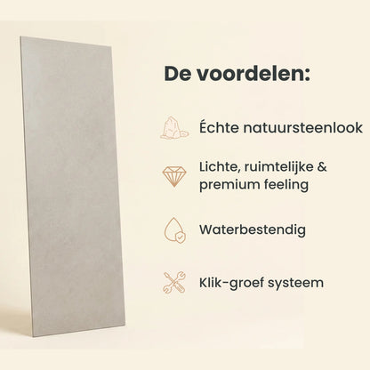 Natural stone – Premium SPC Klik Wandpaneel 96x280 cm (4mm), productfoto 5