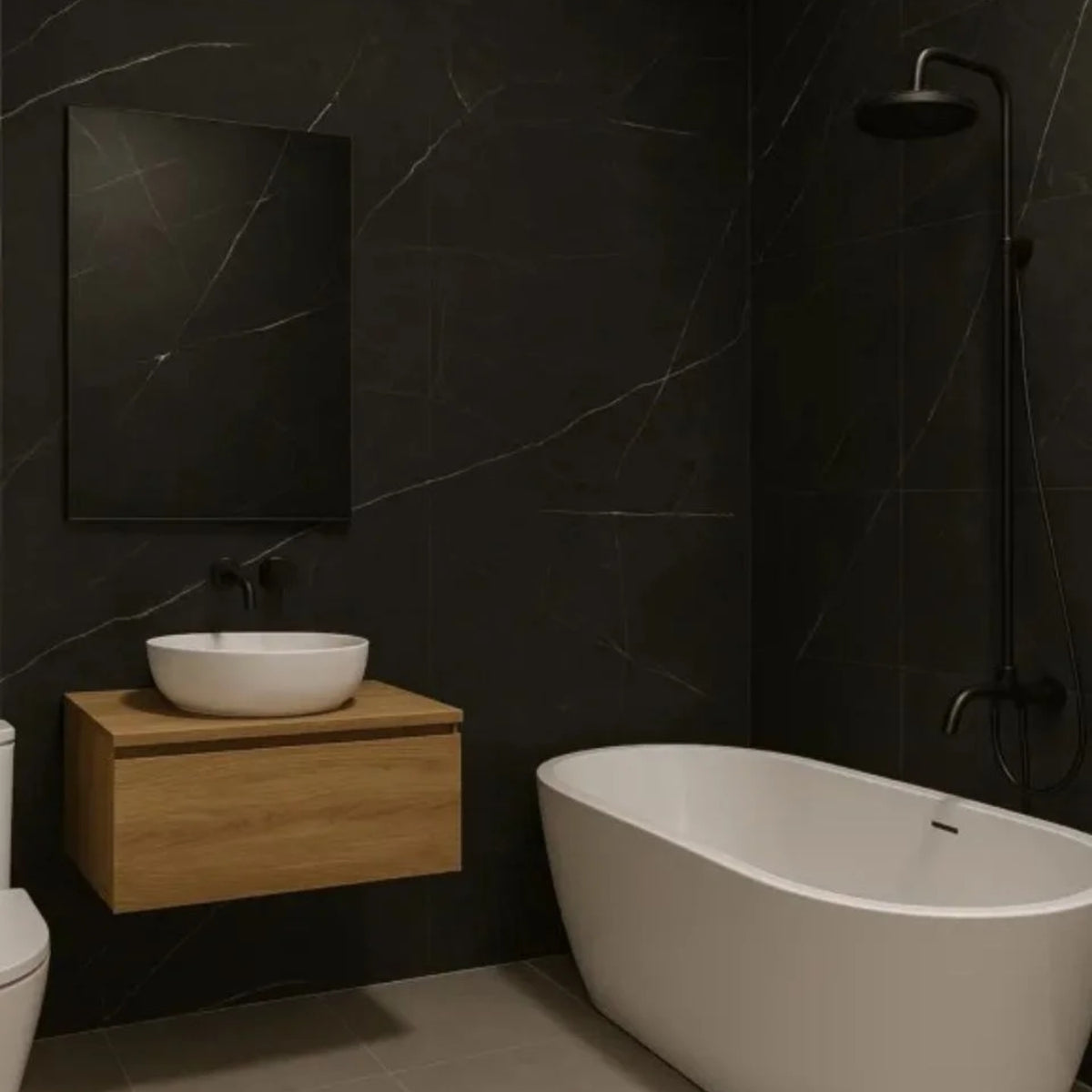 Obsidian Vein – Premium SPC Klik Wandpaneel 122x280 cm (4mm), productfoto 3