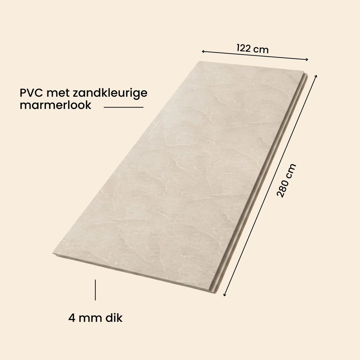 Silk Zand – Premium SPC Klik Wandpaneel 122x280 cm (4mm), productfoto 6