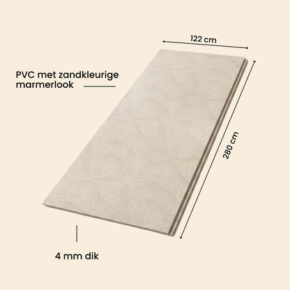 Silk Zand – Premium SPC Klik Wandpaneel 122x280 cm (4mm), productfoto 6