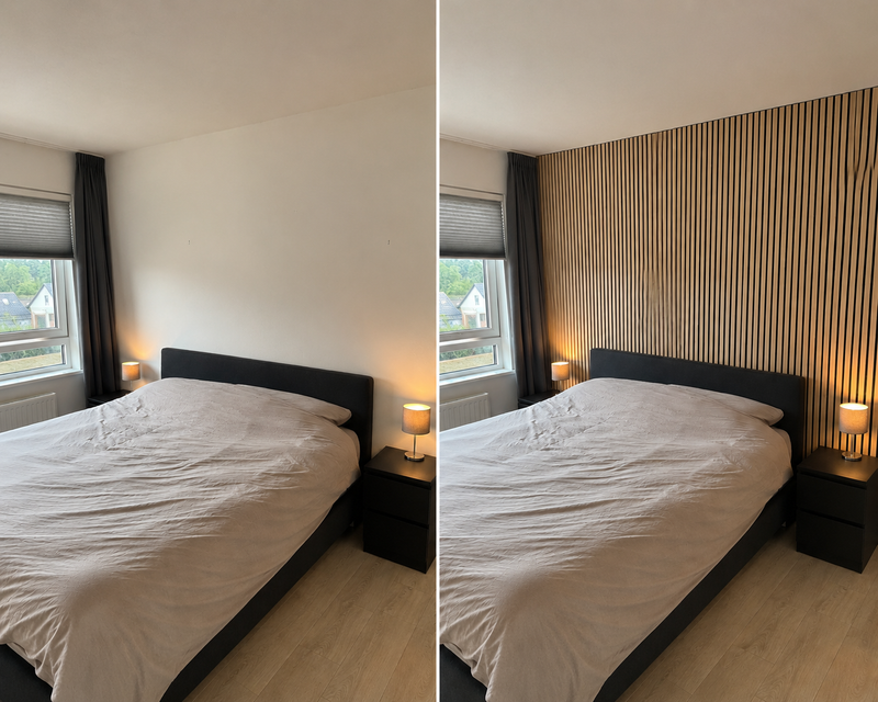 Gold Brushed – Japandi Akoestisch Wandpaneel