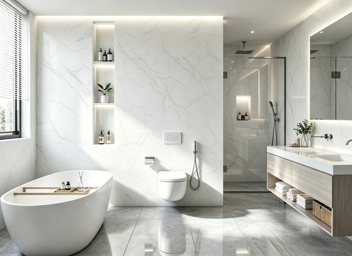 Calcatta White – Klik SPC Premium Wandpaneel 60x260 cm (4mm), productfoto 3