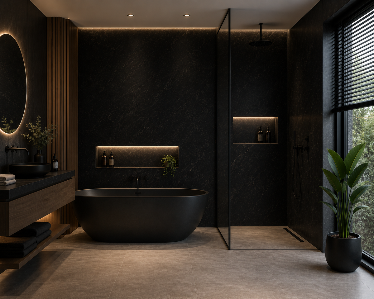 Night Marble – SPC Wandpaneel 122x280 cm (3mm), productfoto 4