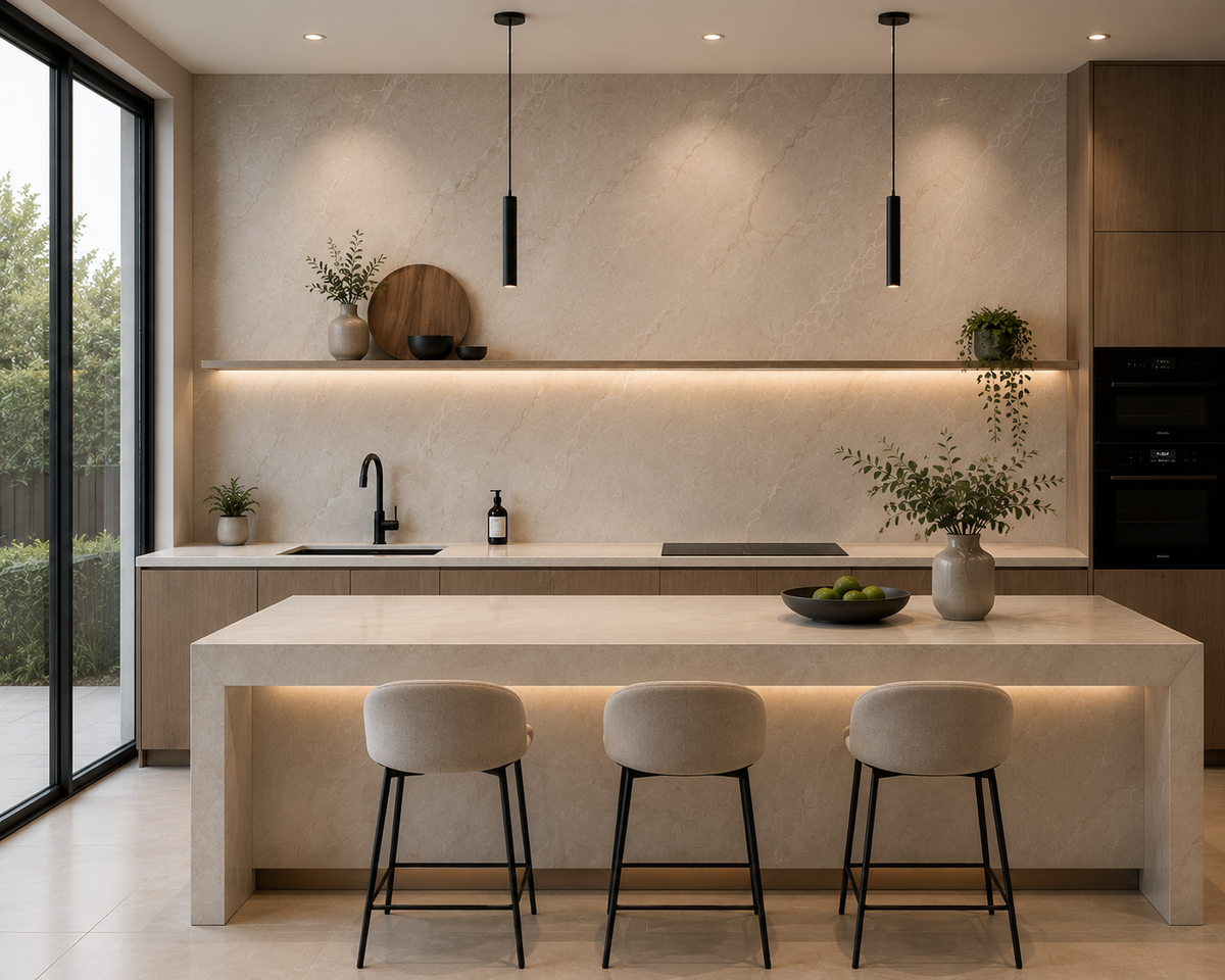 Silk Zand – Premium SPC Klik Wandpaneel 122x280 cm (4mm), productfoto 3