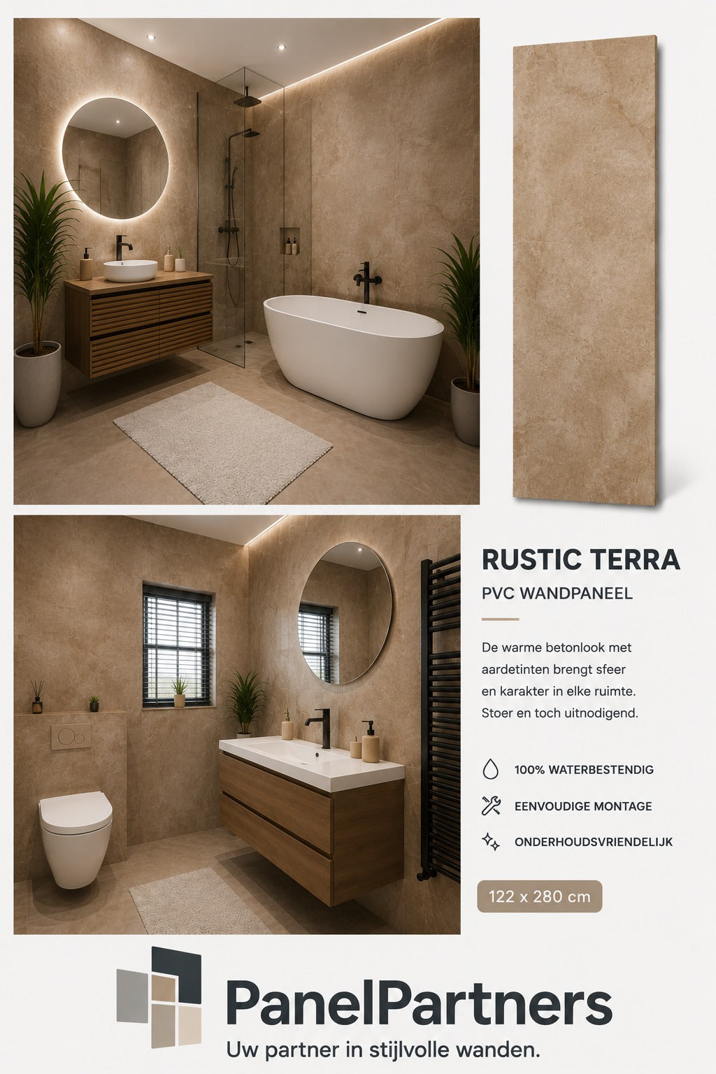 Rustic Terra – SPC Wandpaneel 122x280 cm (3mm)