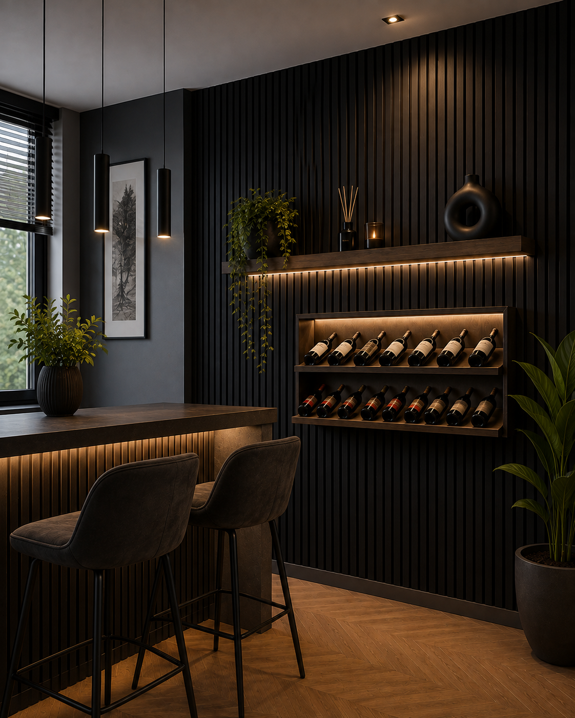 Zwart Oak – Akoestisch Paneel 260x60 cm, productfoto 5